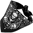 Gments Skull Bandana Scarf for Men and Women Novelty Print Head Wrap Halloween Pirate Headscarf Cowboy Hair Bandana Cotton Neck Scarf Neckerchief Headband Versatile and Fashionable Accessory, Black
