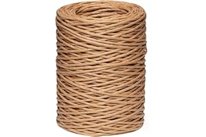 SHIRENE Fil Fer Naturel Cordon en Papier,200m 2mm Fil de Papier,Fil en Papier Naturel,Fil Décoratif,Fils de Déco pour Cadeaux pour Emballage de Bouquet Arts Créatifs DIY Cadeau Décoration,Marron