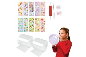 FUXUNAMZ 28 Piezas Nano Art Set, 2 Tape (5 cm x 1 m) Adhesivas Nano Art Bizak de Doble Cara, DIY Nano Tape Bubble Craft para Adultos y Manualidades para Niños con Purpurina, Lentejuelas, Pegatinas, etc.