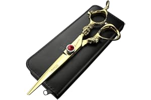 SHARONDS Tijeras de peluquero profesional 6 pulgadas 440c salón de alta dureza salón de belleza corte y peinado delgadas peluquería dedicada (6 pulgadas - B)