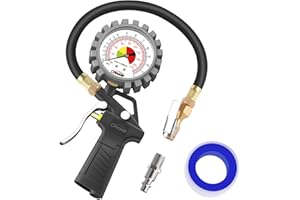 oasser Manómetro Presión Neumáticos Manómetro Inflador Neumáticos para Compresor Medidor Presión Neumáticos Profesional Portátil para Ruedas de Coche Moto Bicicleta y Camión P5A