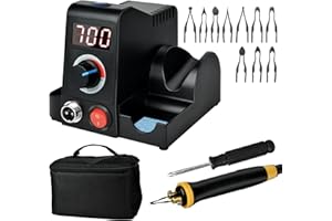 BILIVRY 40W brandmalstation Brandmalkolben Set 8pcs Lötspitzen: professionelles Holzbrandmalerei-Set mit Digitalanzeige, Maschine Verbessertes Holzbrennset 1