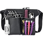 ieron Professional Scissor Bag, Beauty Hairdressing Pouch Barber Leather Waist Pouch, Salon Shoulder Organizer Kit Grooming H