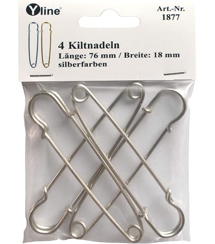 Produktbild von Große Sicherheitsnadel Für Strickjacke Gründl Sicherheitsnadeln Aus Metall, 4 Verschiedene Größen Große Sicherheitsnadeln