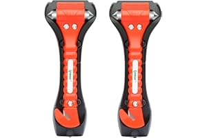 ipow [2 Pack] Car Emergency Escape Window Break Hammer Safety Seat Belt Cutter Tool (Big)
