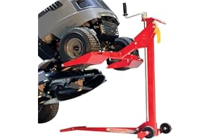 Bee Beauty MoJack EZ Max - Riding Lawn Mower Lift, 450lb Lifting Capacity, Fits Most Residential & ZTR Mowers, Space-Saving Folding, Ideal for Mower Maintenance & Repair, Red