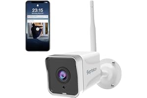 Septekon Security Camera Outdoor, 2K CCTV Security Camera, Waterproof Home Surveillance Camera with 2-Way Audio, Night Vision, Motion Detection, Cloud Storage, Work with Alexa - S50