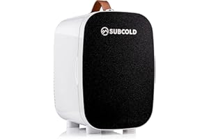Subcold Pro6 Luxus Mini Kühlschrank Kühler | 6 Liter / 8 Dosen | AC und exklusive USB Power Option | Tragbarer kleiner Kühlschrank für Büro, Schlafzimmer, Auto, Reisen, Hautpflege & Kosmetik (Schwarz)