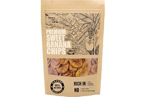 FLAVORS OF KERALA (FOK) Premium Kerala Sweet Banana Chips in Coconut Oil, 200g No Added Sugar or Sweeteners Naturally Sweet Fasting Friendly Banana Chips