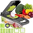 Taglia Verdure - 12 in 1 affettatrice mandolino Taglierina da Cucina Professionale Affettaverdure Tagliaverdure per Aglio, Ca