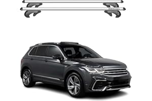 OMAC Barres de Toit transversales Compatible avec VW Tiguan Allspace 2016-2024 90kg Alu Gris
