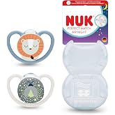 NUK Perfect Match Air Night Baby Pacifier | 6-18 Months | Luminous Pacifiers for Ventilation and Prevent Irritation | 95% Acc