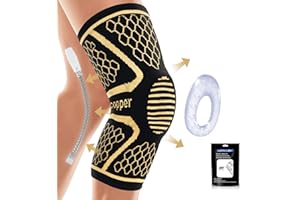 Lexniush Copper Knee Support for Women/Men, Knee Brace Compression Sleeve Support for Arthritis, Joint Pain Relief, Ligament Damage, Knee Pain, Meniscus Tear, ACL,MCL,Tendonitis,Running,Squats,Sports