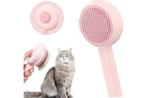 FADII Cat Brush for Grooming-Self Cleaning Dog Brush for Short or Long Haired,Cat Grooming Brushes with Hair Removal Button-Slicker Pet Combing Brush for Puppy Kitten Massage Hair Cleaner