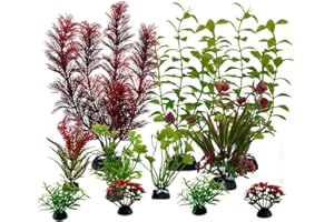 JULIAQUA Plantes Artificielle pour Aquarium et Terrarium, 11 Pièces, Plante de Décoration (PlantF)