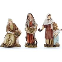 Figurine Crèche Moranduzzo - Femme Avec Panier Et Tondeur Avec Mouton, Échelle 1:20, Peinte à La Main, Made In Italy