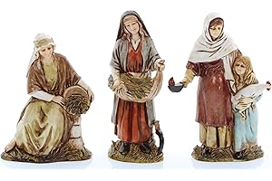 Moranduzzo 3 Bäuerinnen für Krippe 10 cm Maßstab 1:20 - Unzerstörbare Krippenfiguren - Arabischer Stil, Handbemalt, Offizielles Produkt, Hergestellt in Italien, Bildhauer M. Landi