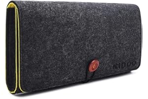 NIDOO Filz Tragetasche für Nintendo Switch, 5 Spielkarten, Joy Con Griff, Travel Tasche Case Hülle Kompatibel mit andere 5 Zoll PSP, Handheld-Spielekonsole, PlayStation Portable, Dunkelgrau