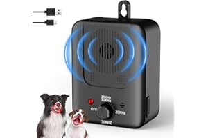 QEWEUUIE Anti Bell Gerät Hunde,3 Modi Antibell Ultraschall Gerät,50 Fuß Antibell für Hunde,Einstellbare Frequenz, IPX4 Wasserdichtes,Geeignet für das Training großer, mittelgroßer und Kleiner Hunde