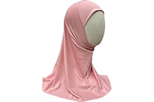Yaqeen Girls instant headscarf hijab plain al Amira, readymade pull on scarf, ideal for any occassion school/nursery