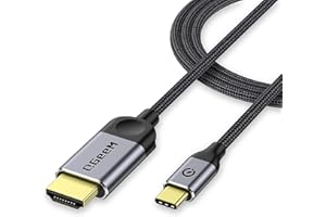 QGeeM USB C to HDMI Cable Adapter 6ft 4K, USB Type C to HDMI Thunderbolt 3/4 Compatible for iPhone 15 Pro Max,Galaxy,MacBook Pro/air,IPad pro,Surface,Dell XPS,HP,Thinkpad,Pixelbook, and More-3M