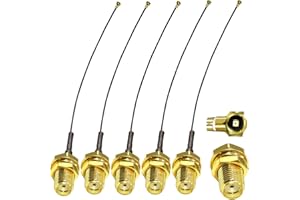 TUOLNK Cable de Extensión SMA Hembra a U.fl/IPX - 5 Piezas de 6 Pulgadas - Antena WiFi Coaxial Con Conector Jack Bulkhead a MHF4 RF Pigtail - 0.81mm