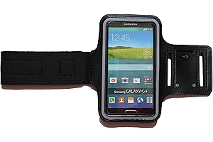 DEALBUDE24 Fitness Sportarmband kompatibel für Sony Xperia 10/5 / Z1 / Z2 / Z3 / Z5 Armband Handy Oberarm Halter für Fitness, Joggen, Laufen Hülle Tasche Blank Groß Schwarz