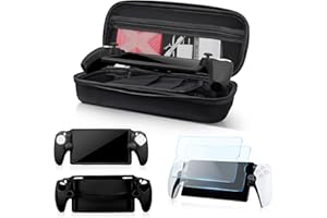 veoyya Carrying Case for PS5 Portal, 4 in 1 PS Portal Accessories with 1 Screen Protectors and Clear Protective Case, Protective Hard Shell Carrying Case, 1set Key Cap