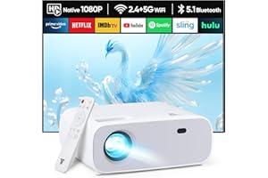 ZDK 2024 New Mini Projector with 5G WiFi, Full HD 1080P, 4K Supports BT 5.1 Projector for Home Cinema, Compatible with Smartphones, Android/iOS/TV Box/PS5/XBOX