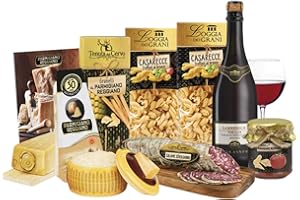 AMANTI TASTE AND PASSION Cesto di Natale | Regalo Natalizio | Cuspide Gran Riserva | Selezione Prodotti Tipici Emiliani | 9 Pezzi | Lambrusco Igt | Idea Lui e Lei