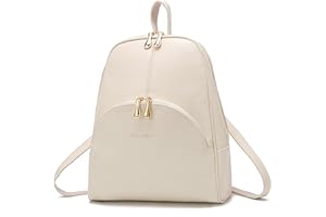 Nevenka Rucksack Damen Cityrucksack Daypack Tagesrucksack PU Leder Zweiwege Reißverschluss Elegantes Design (Weiß)