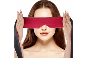 Andibro Masque pour les yeux en satin doux, confortable et réglable, protection des yeux occultant, masque de voyage pour femmes et hommes, sommeil nocturne, voyage, sieste, méditation, 148 cm (rouge)
