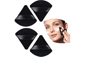 CICIING 4 sztuki trójkątnych gąbek do makijażu, do pudru, podkładu, na mokro i sucho, kolor czarny