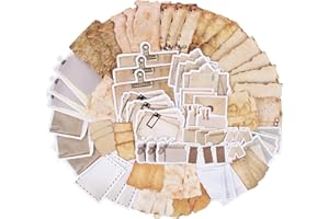 FLOFIA 90pcs Pegatinas Vintage Retro Stickers Pegatinas Scrapbooking Pegatinas Álbumes de Recortes Manualidades Bullet Journal Calendarios Tarjetas Sobres Regalos DIY, Estilos Mixtos Kit Accesorios