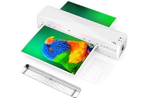 KEJECTOR Plastificadora A4 para A4 A5 A6 A7 con bolsas plastificadoras, plastificadora en frío y caliente con cortador de papel, máquinas laminadoras para el hogar, la escuela, la oficina