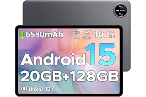 ‎DOOGEE DOOGEE Tab A9 Pro Tablet 10 Zoll, 20GB RAM+128GB ROM(2TB TF) Tablet, 10,1" HD IPS Display Tablets Android 15, 6580mAh, Unisoc T310, 8MP+5MP AI Camera, 5 WiFi/GMS/Face ID/BT 5.0/3,5mm Jack