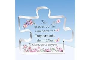 HZBLAZ Placas Acrílico Rompecabezas Tía Regalos Día de la Madre Letreros Escritorio Cumpleaños Decoraciones hogar Gracias Apreciar Graduación Recuerdo Navidad Recordatorio Amor Familiar