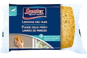 SPONTEX EXPERT – Eponge Lessivage des Murs – Résistante au Javel – Toutes Surfaces – 1 Eponge Jaune XX-Large