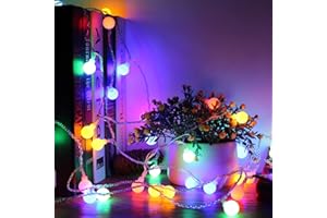 ‎LEPRO Lepro 100er LED Kugel Lichterkette Bunt 13M, Partybeleuchtung Außen mit Stecker, 8 Modi und Merk Funktion, ideale Partylichterkette für Innen, Hochzeit, Party Deko usw. Mehrfarbig