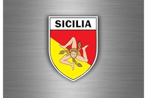 Akachafactory Adesivo per auto, moto, bandiera, tuning, sicilia, sicilia, colore: Italia