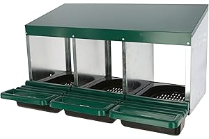 KERBL HOBBYFARMING Kerbl Legenest (für Hühner, mit geneigtem Boden, mit Lüftungslöchern, leichte Reinigung, 3 Abteile, LxBxH 79 x 52 x 43,5 cm, Legkammer) 73143