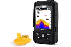LUCKY Détecteur De Poisson Portable sans Fil étanche Jusqu'à 45 m/147feet Sonar Fishfinder Ocean River Lake Couleur Fishfinder