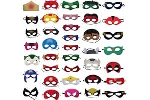 SDJUIFSD 38 Pezzi Maschere di Superhel, Maschere Cosplay Superhel, Maschera per Bambini, Maschera di Feltro, Articoli per Feste, Ragazzi e Ragazze Festa di Compleanno, Carnevale, Halloween, Festa Cosplay