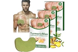 ASHOPFUN Turmericmax Gynäkomastie-Kompresse-Pflaster, Gynäkomastie-Cellulite-Schmelzpflaster, Gynäkomastiestraffung, Ingwer-Pflaster, Brust-Bauchfettentfernung für Männer, Anti-Cellulite-Pflaster für