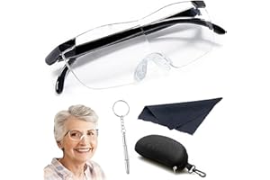Bogoro Okulary powiększające, 300% powiększające, do czytania, antyrefleksyjne, dla osób noszących okulary, przenośne lupy do czytania, szycia, naprawy