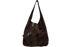 Modarno Borsa a tracolla da donna in pelle scamosciata pochette, borsa a tracolla, shopper, da donna, in vera pelle