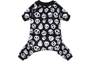 CuteBone Skulls Pigiama per cani Adorabili vestiti per cuccioli Tuta Pjs Abbigliamento per animali domestici Cappotto per gatti in morbido pile P11XL-IT
