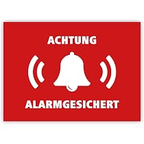 5 Stück Alarmgesichert Aufkleber – 10x10 Cm, Wetterfest, UV-beständig, Für Fenster & Türen, Abschreckung Vor Einbrechern