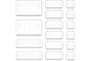 Lifewit 16 Pcs Makeup Drawer Organiser Clear, Plastic Cosmetics Tray for Vanity, Dressing Table, Bedroom, Bathroom, Office Desk Storage