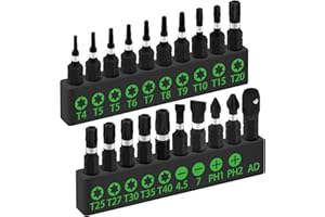 SWANLAKE GARDEN TOOLS SWANLAKE 20PCS Screwdriver BIT Set,Tamper Resistant Star Bit Set,Torx Bit Set,1/4-inch Hex Shank, S2 Alloy Steel, T4-T40
